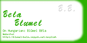 bela blumel business card