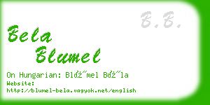 bela blumel business card